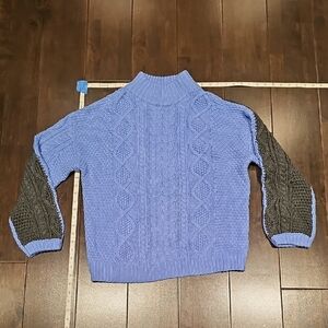 Vici Light Blue and Dark Gray Knit Sweater